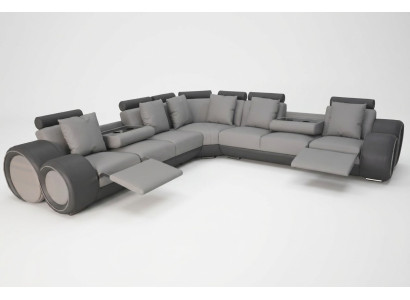 Ecke Leder Modern XXL Couch Wohnlandschaft Ledersofa Sofa L-Form + USB Couch Neu