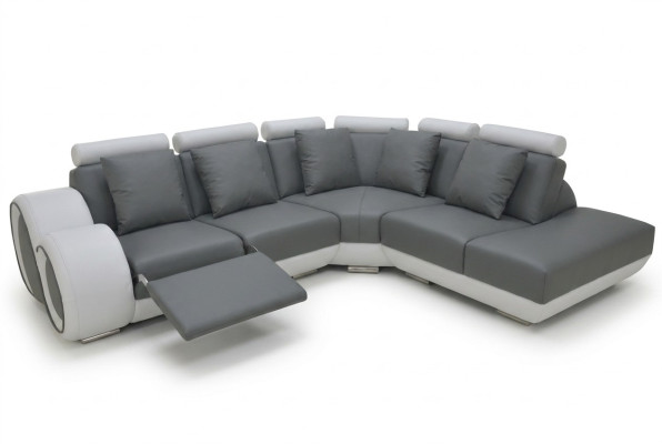 Ledersofa Couch Wohnlandschaft Eck Garnitur Design Modern Sofa + USB Neu Ecksofa