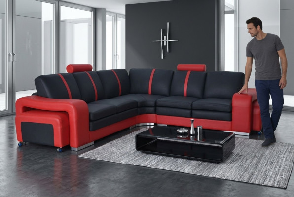 Design Eck Couch mit USB Polster Sitz Landschaft Garnitur Modern Möbel Sofas Neu