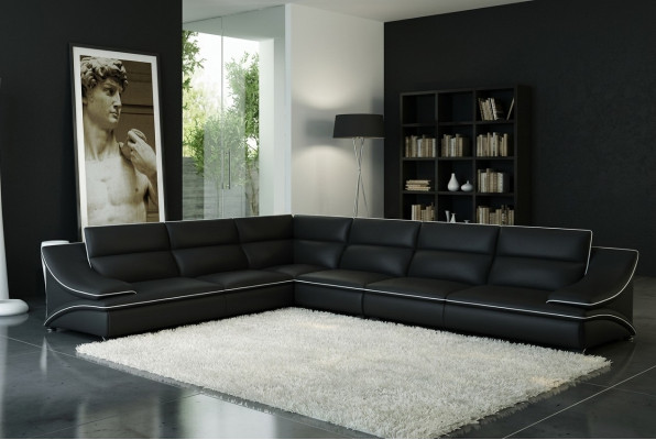Ledersofa Couch Wohnlandschaft Ecksofa Eck Garnitur Design Modern Sofa USB A1160