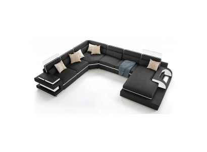 Entdecken Sie unser Großes U-Form Sofa mit innovativer USB-Klickautomatik