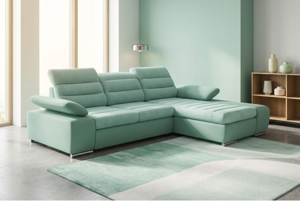 Design Ecksofa Schlafsofa Couch Leder Textil Polster Multifunktion Sofas Kasten