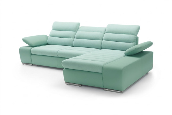 Design Ecksofa Schlafsofa Couch Leder Textil Polster Multifunktion Sofas Kasten