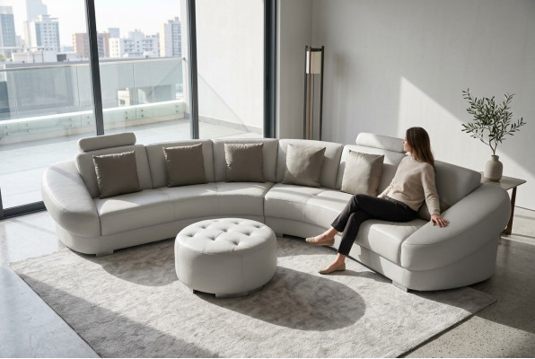 Design Ecksofa Couch Multifunktion Wohnlandschaft Textil Polster Sofas