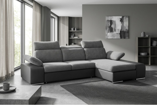 Design Ecksofa Couch Leder Multifunktion Wohnlandschaft Textil Polster