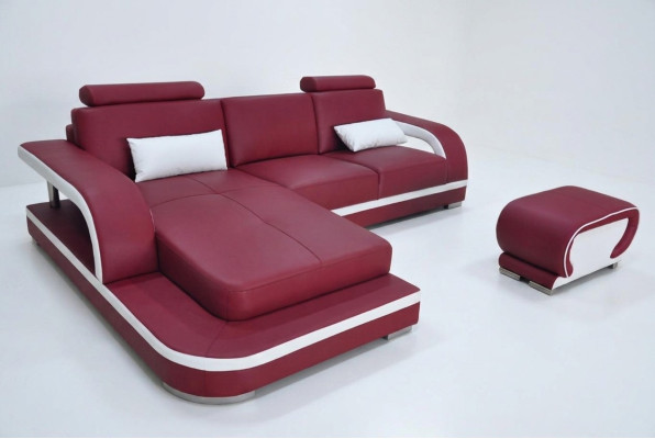 Design Ecksofa Couch Leder Multifunktion Sofas Wohnlandschaft Textil