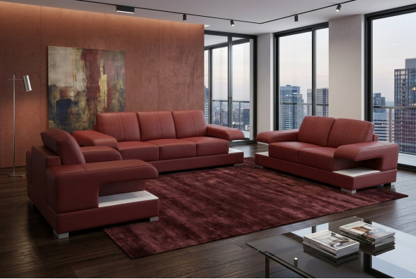 Design Ecksofa Couch Leder Polster Multifunktion Sofas Wohnlandschaft