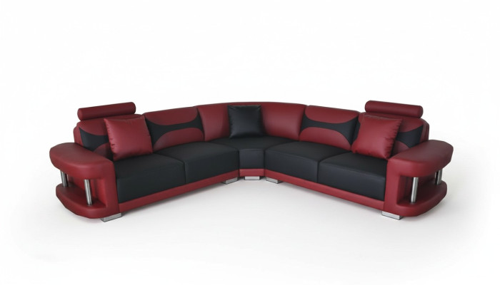 Leder Modern XXL Couch Wohnlandschaft Ledersofa Sofagarnitur Sofa L-Form mit USB
