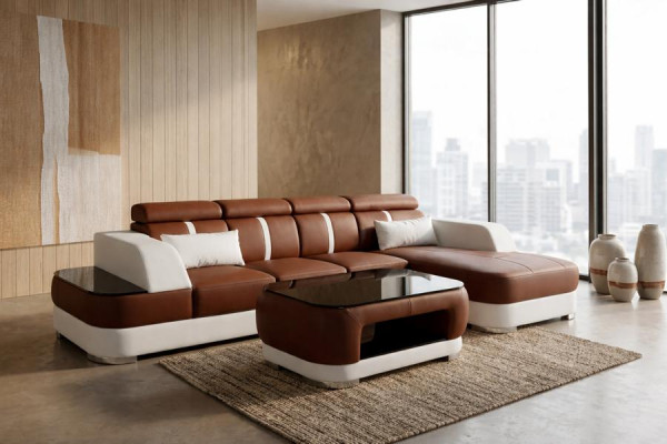 Design Ecksofa L-Form Sofa Couch Polster Schlafsofa Bettfunktion Textil