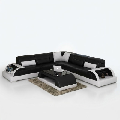 Wohnlandschaft Polster Ecke Eck Sofa mit USB Garnitur Ecksofa Couchen WetzlarC