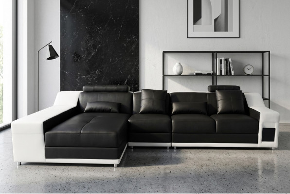 Ecke Leder Modern XXL Couch Wohnlandschaft Ledersofa Sofa mit USB,L-Form B2017B