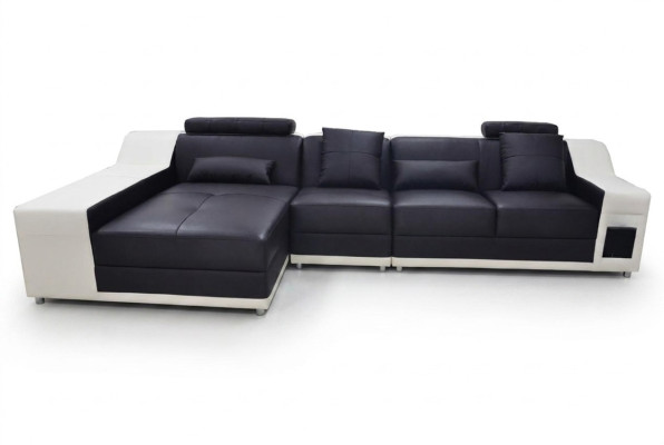 Ecke Leder Modern XXL Couch Wohnlandschaft Ledersofa Sofa mit USB,L-Form B2017B