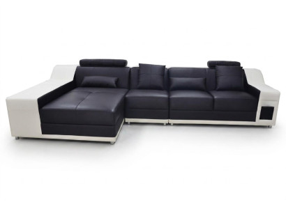 Ecke Leder Modern XXL Couch Wohnlandschaft Ledersofa Sofa mit USB,L-Form B2017B