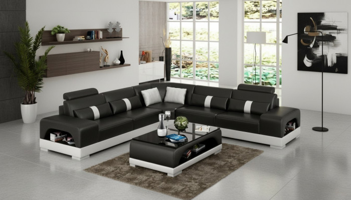 Designer Wohnlandschaft Ecksofa Sofa USB Big L Form XXL Sitz Garnitur Sandberg