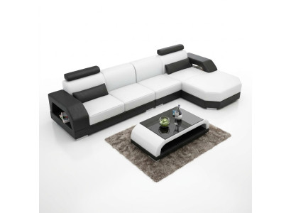 Ledersofa + USB Wohnlandschaft Ecksofa Eck Garnitur Design Couch Sofa Neu G8001C