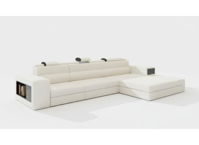 Designsofa Sofa mit USB Polster Ecksofa Garnitur Wohnlandschaft Ledersofa Couch