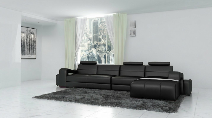 Ledersofa Ecksofa + USB Couch Design Wohnlandschaft Polster Garnitur Sofa L Form