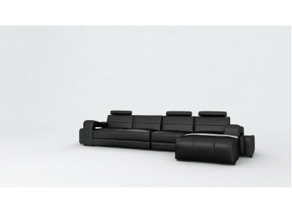 Ledersofa Ecksofa + USB Couch Design Wohnlandschaft Polster Garnitur Sofa L Form