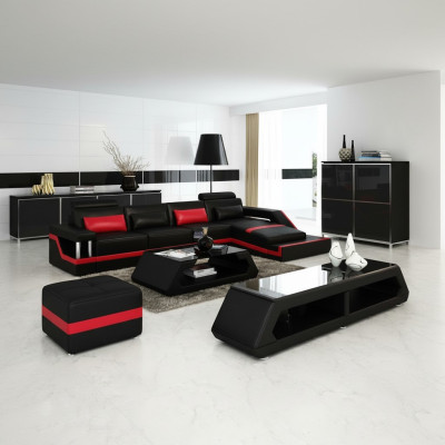 Designer Ecksofa Sofa Wohnlandschaft Big Modernes Ledersofa mit USB HAMBURG III