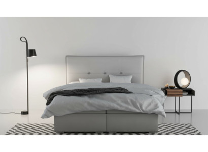 Boxspring Bett Hotel Doppel Textil Grau Luxus Betten Polster Bettkasten Funktion