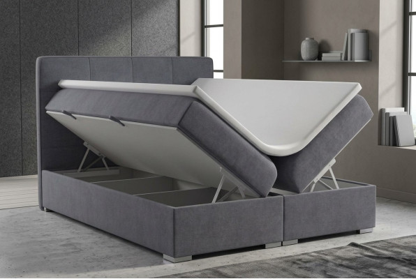 Boxspring Bett Hotel Doppel Samt Textil Luxus Betten Polster Bettkasten Funktion