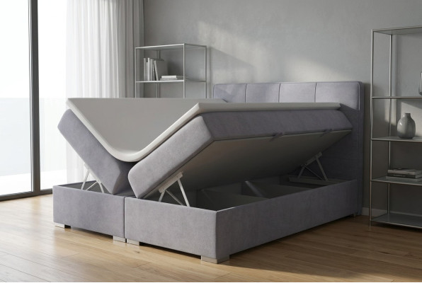 Boxspring Bett Hotel Doppel Textil Luxus Betten Polster Bettkasten Funktion Neu
