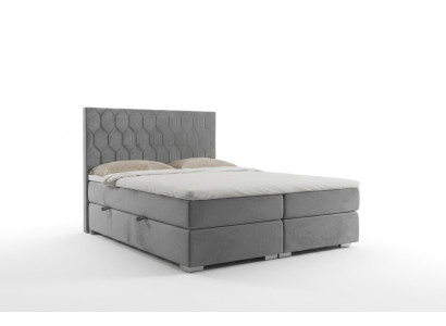 Boxspring Bett Hotel Doppel 180x200cm Luxus Betten Polster Funktion Kasten Grau