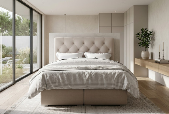 Boxspring Bett Hotel Doppel Leder Luxus Betten Polster Bettkasten Funktion Neu