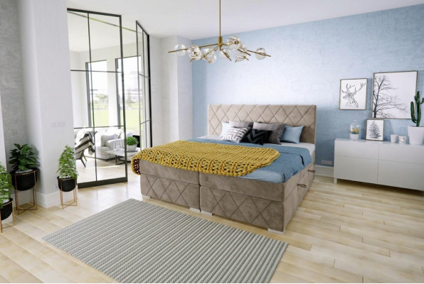 Boxspring Bett Komplett Set Doppel Matratze Topper Betten Funktion Kasten Hotel