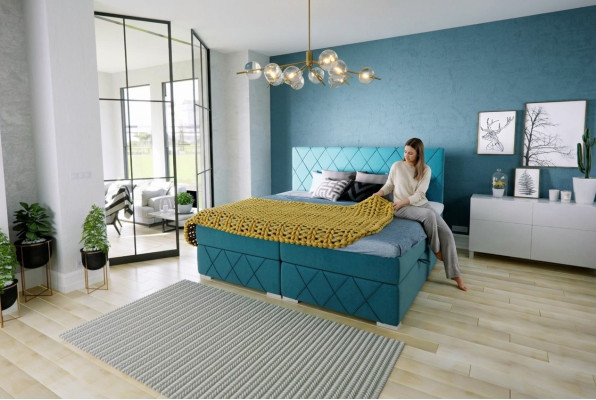 Boxspring Bett Hotel Doppel Textil Luxus Betten Bettkasten Polster Funktion
