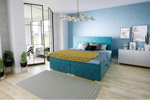 Boxspring Bett Hotel Doppel Textil Luxus Betten Bettkasten Polster Funktion