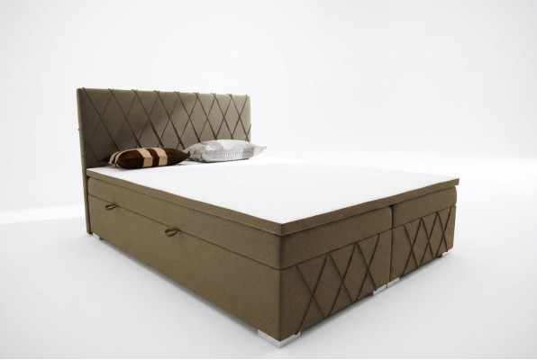 Boxspring Bett Hotel Doppel Samt Luxus Betten Polster Bettkasten Funktion Braun