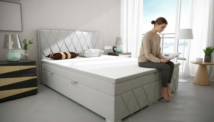 Boxspring Bett Hotel Doppel Bett Textil Luxus Betten Polster Bettkasten Funktion