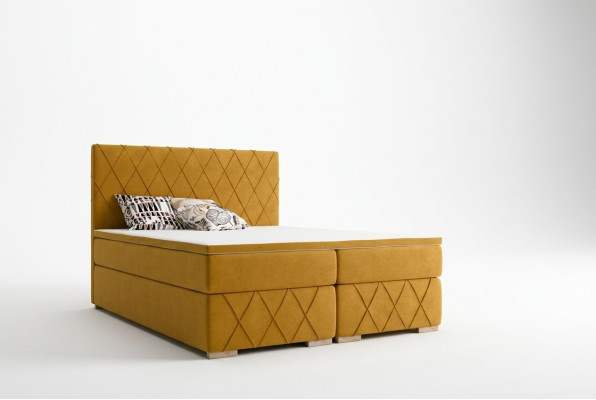 Boxspring Bett Komplett Set Matratze & Topper Luxus Polster 160x200cm Betten Neu