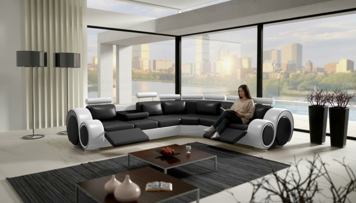 Ecksofa Berlin Eckcouch +USB Polster Wohnlandschaft Eck Garnitur Relaxfunktion