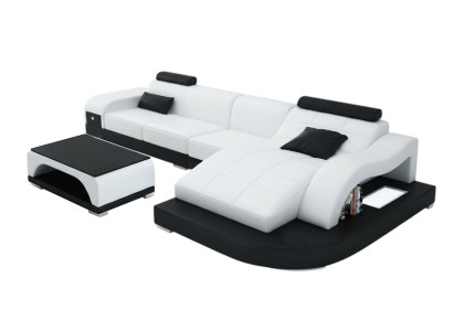 Ecksofa mit USB Polster Eckgarnitur Wohnlandschaft Eckcouch Design Sofa PHM3375