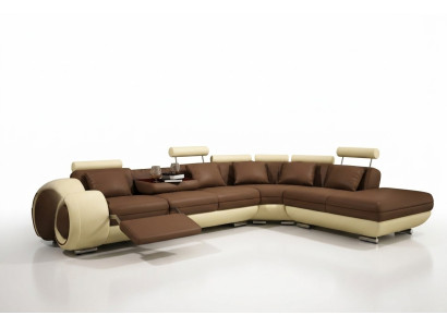 Ledersofa mit USB Wohnlandschaft Ecksofa Eck Garnitur Design Modern Sofa A1163C