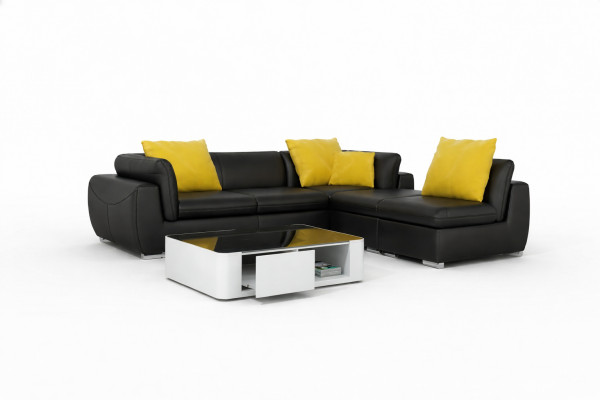 Ledersofa mit USB Wohnlandschaft Ecksofa Eck Garnitur Design Modern Sofa F3014