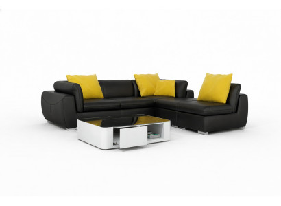 Ledersofa mit USB Wohnlandschaft Ecksofa Eck Garnitur Design Modern Sofa F3014