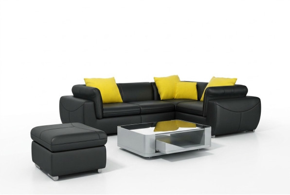 Ledersofa mit USB Wohnlandschaft Ecksofa Eck Garnitur Design Modern Sofa F3014C