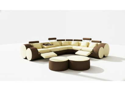 Designer Ledersofa+USB Eckcouch Sofa Ledercouch Sofa Wohnlandschaft Made In EU