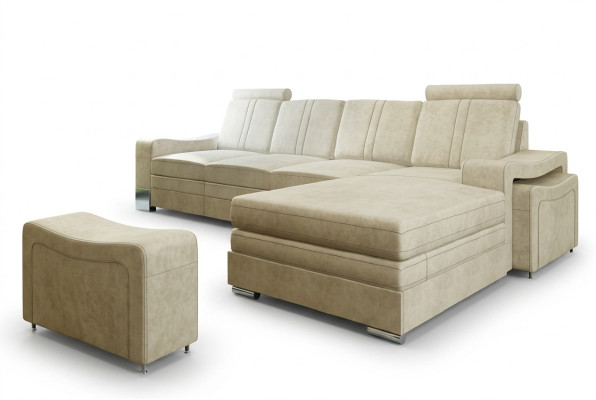 Textilcouch mit USB Stoffsofa Stoffcouch Ecksofa Sofa Polster Garnitur Ecke Neu