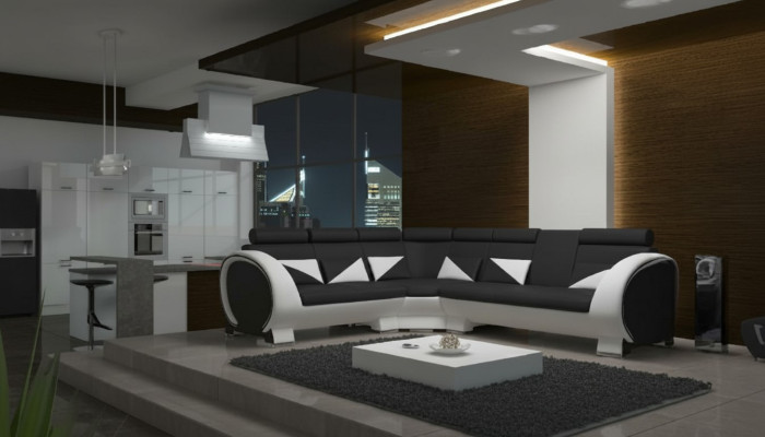 ECKSOFA ECKCOUCH DESIGN *FARBWAHL* SOFA +USB,LEDER LEDERSOFA LEDERGARNITUR