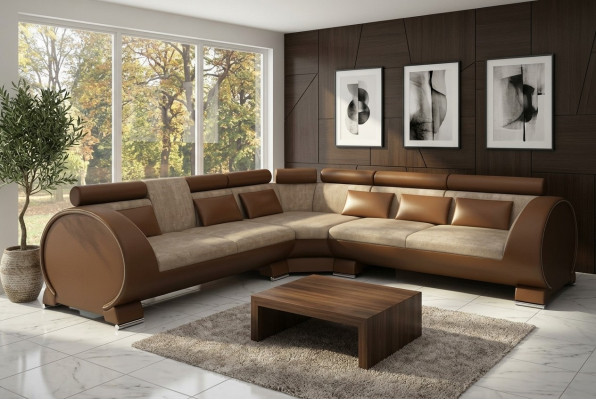 Ecksofa VIGO Sofa + USB Eckgarnitur Ledersofa Leder Textil Stoff LT01 Eckcouch