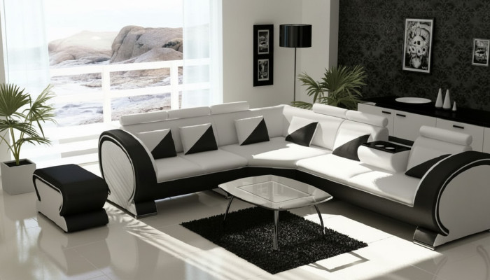 Designer Ecksofa +USB Sofa Polster Garnitur Lounge Sofas Couchen Wohnlandschaft