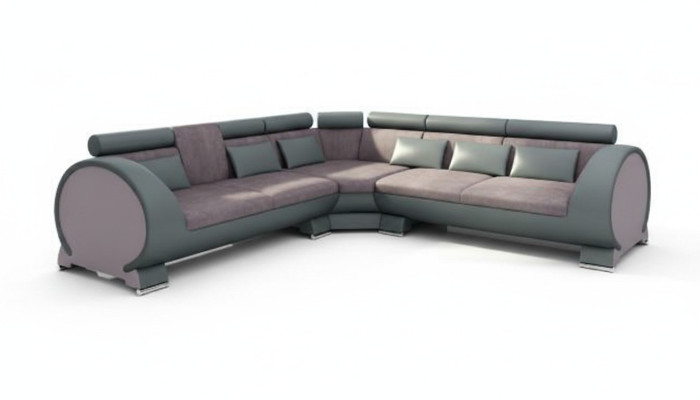 Ecksofa VIGO "LT01" Eckcouch + USB,Sofa Eckgarnitur Ledersofa Leder Textil Stoff