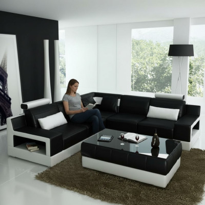 LEDERSOFA USB COUCH BETTFUNKTION GARNITUR WOHNLANDSCHAFT POLSTER Maßfertigung
