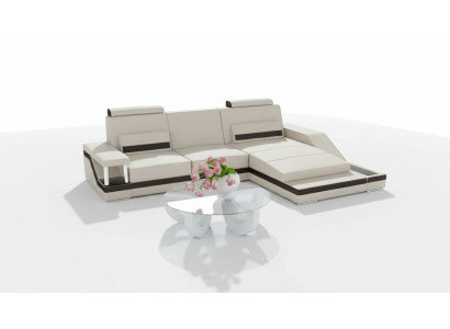 Ecksofa Wohnlandschaft Sofa USB Eck Garnitur Leder Textil Stoff Maßanfertigung