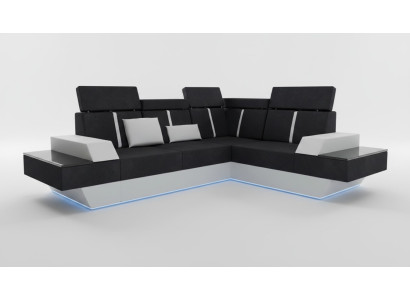 Design Wohnlandschaft Sofa Ecksofa USB Stoff Textil Leder Maßanfertigung Ecksofa