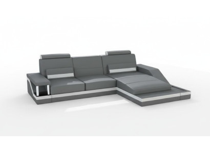Ecksofa Garnitur Leder Textil Stoff Wohnlandschaft Sofa USB Neu Maßanfertigung